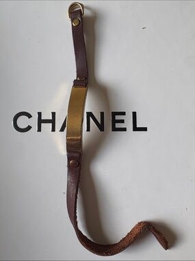 Madewell Leather and Gold tone ID Bracelet